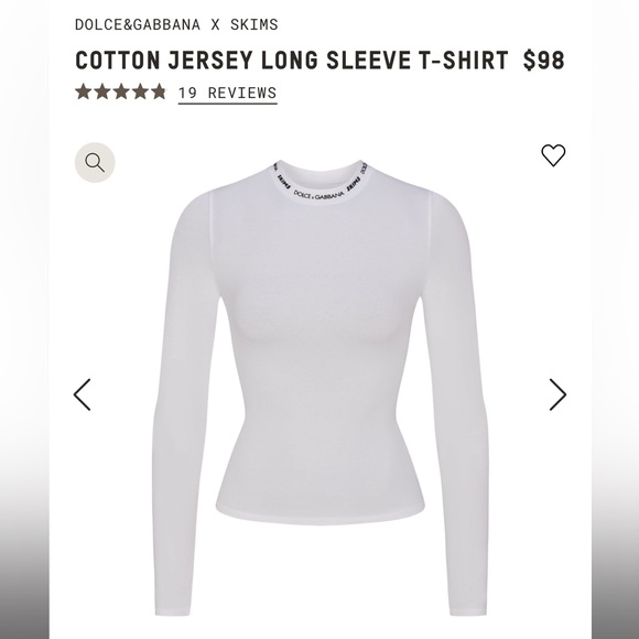 DOLCE&GABBANA X SKIMSCOTTON JERSEY LONG SLEEVE T-SHIRT